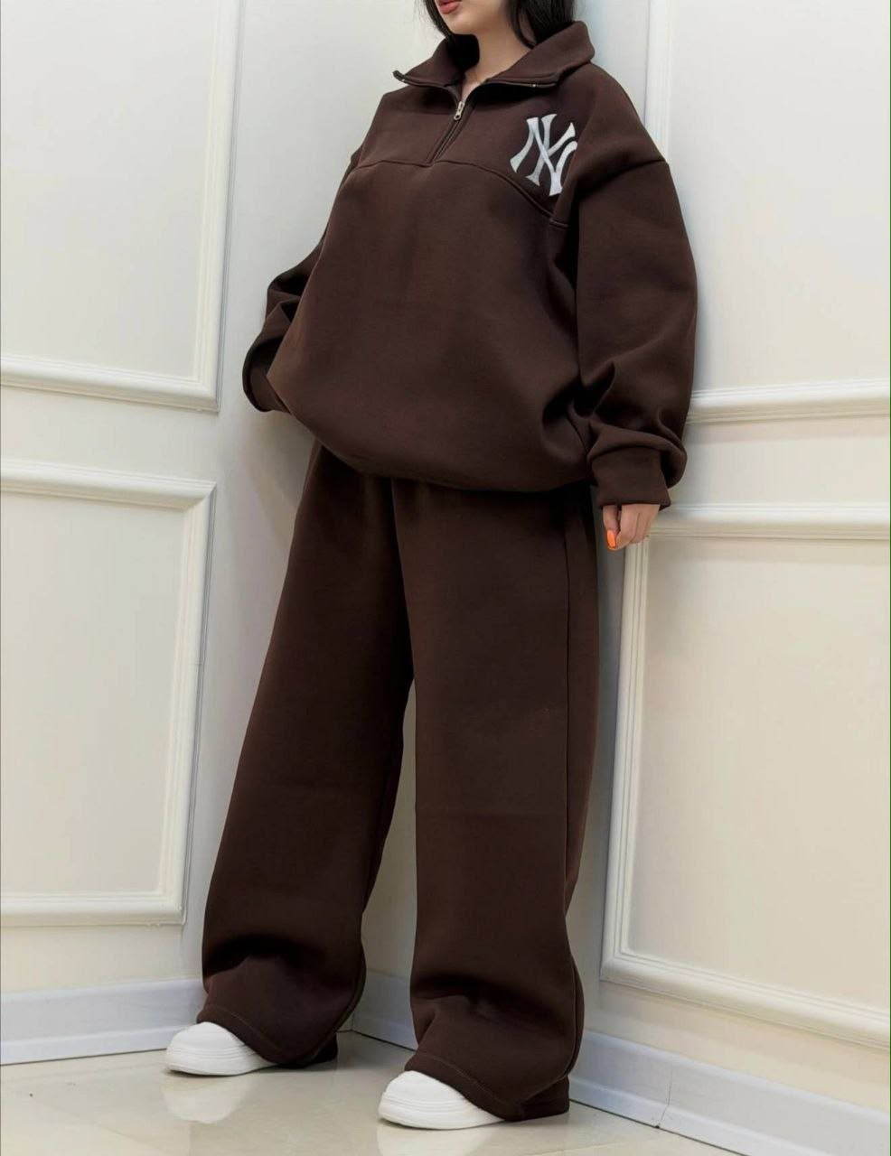 Zelvia NY Oversized Zip Set – Chocolate