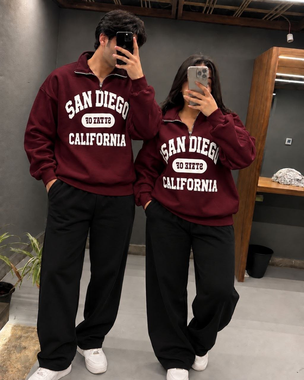 San Diego California Zip Sweatshirt - Pink